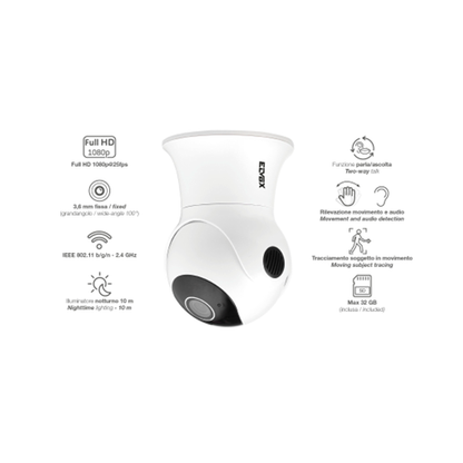 VIMAR ELVOX CCTV: Outdoor PT Wi-Fi cam Full-HD - 3,6mm