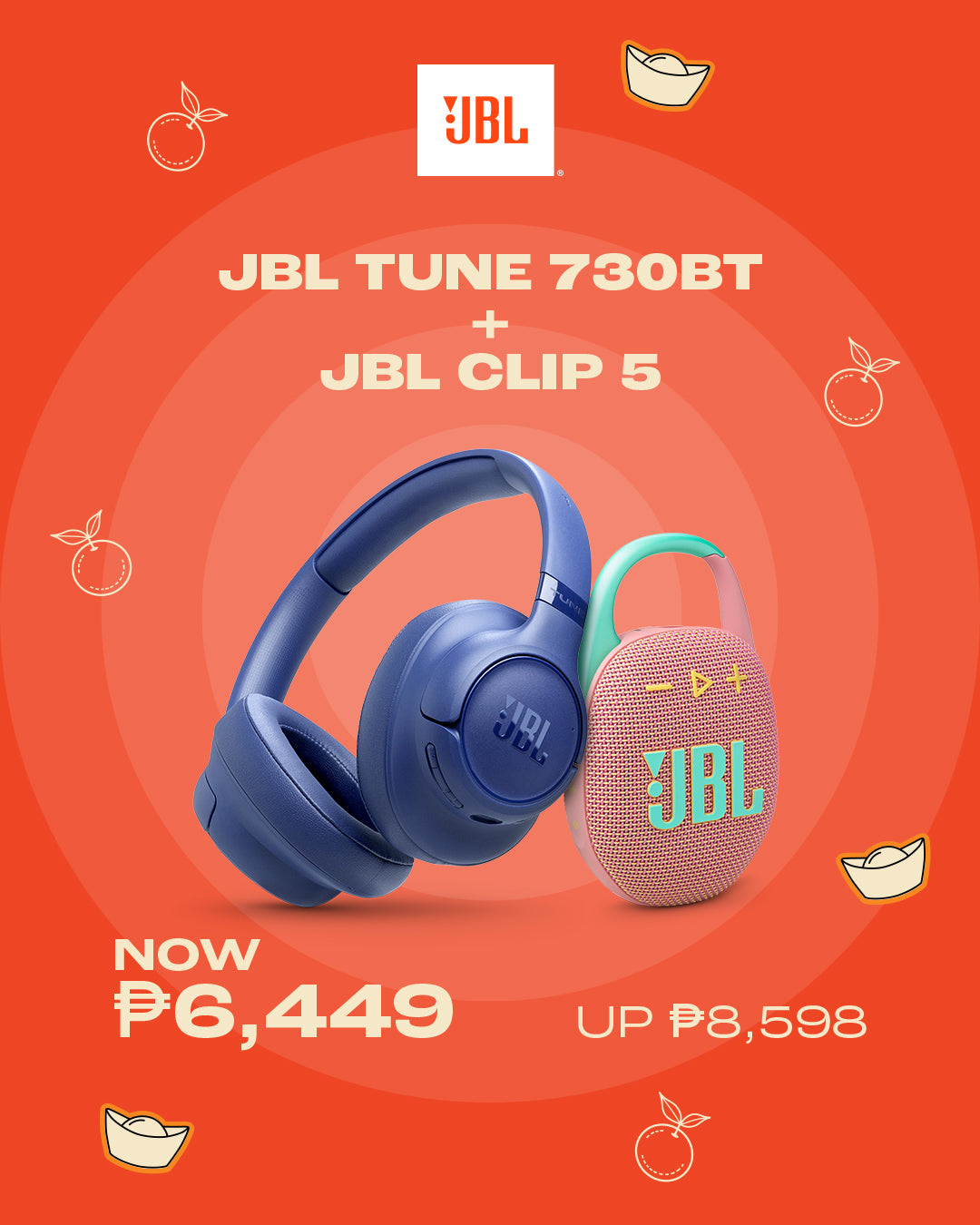 JBL CLIP 5 + JBL TUNE 730BT