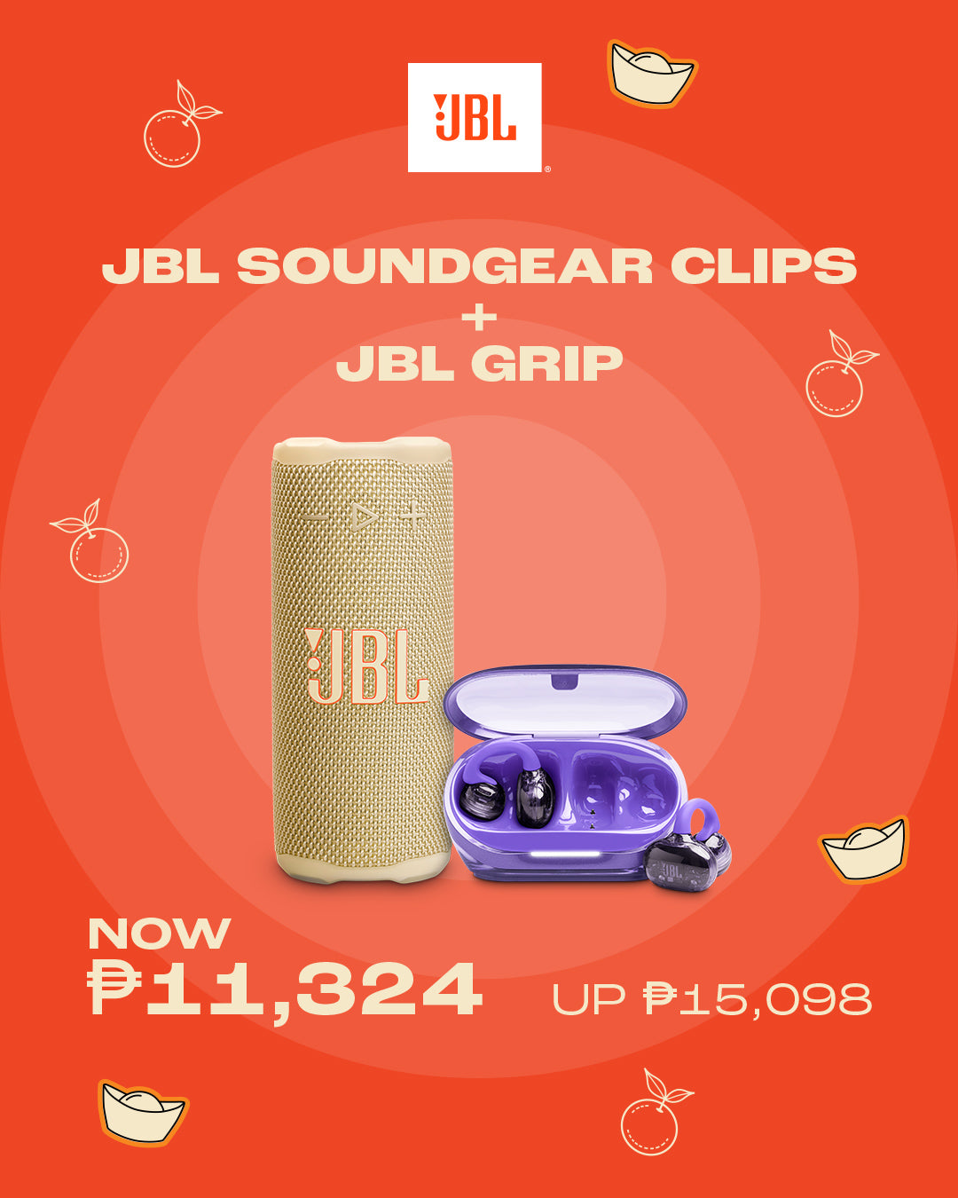 JBL GRIP + JBL SOUNDGEAR CLIPS